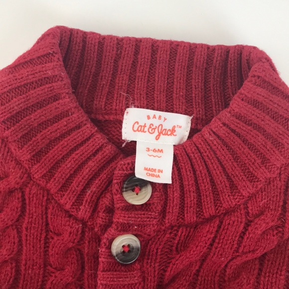Boys Cat & Jack Red Sweater - Picture 3 of 3